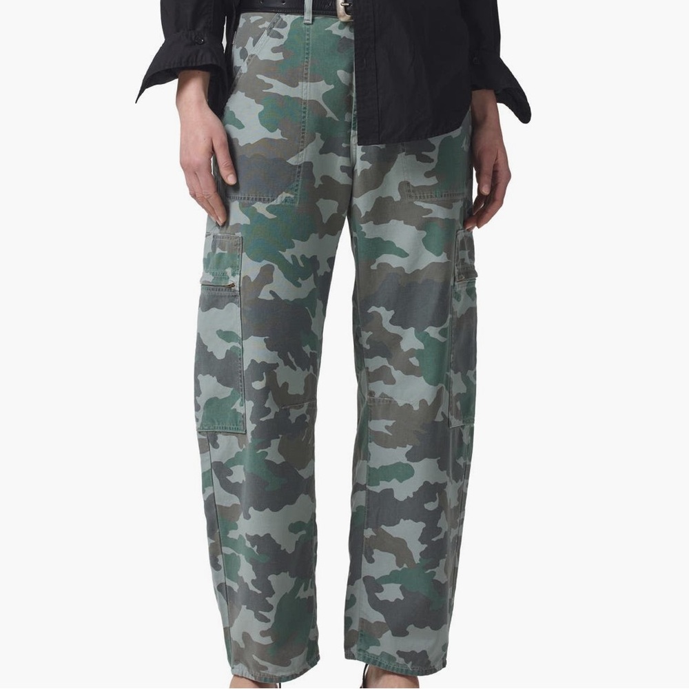 New Listing Citizens of Humanity Marcelle Cargo in green camo incognito.